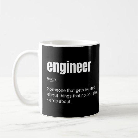 Definitie van ingenieur Funny Nerd Engineering Koffiemok (Links)