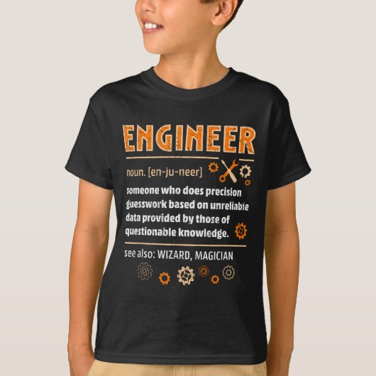 Definitie van ingenieur Grappige techniek Nerdy We T-shirt (Voorkant)