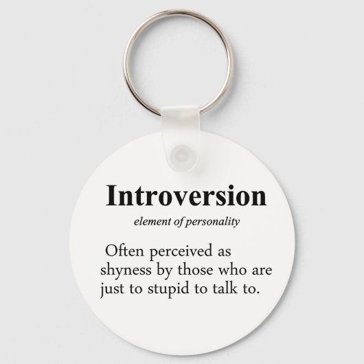 Definitie van Introversie Typo Versie Sleutelhanger (Voorkant)