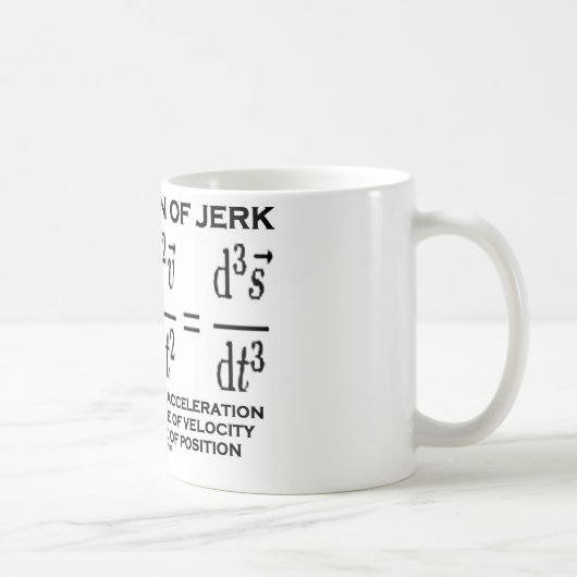 Definitie van Jerk (fysica) Koffiemok (Rechts)