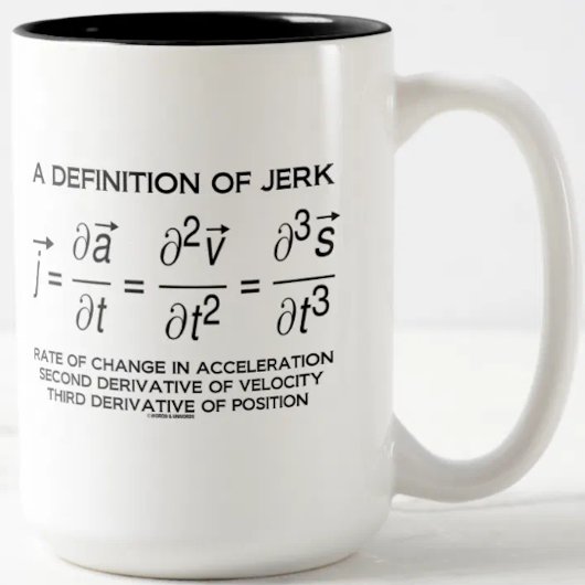 Definitie van Jerk (Physics Equation Humor) Tweekleurige Koffiemok