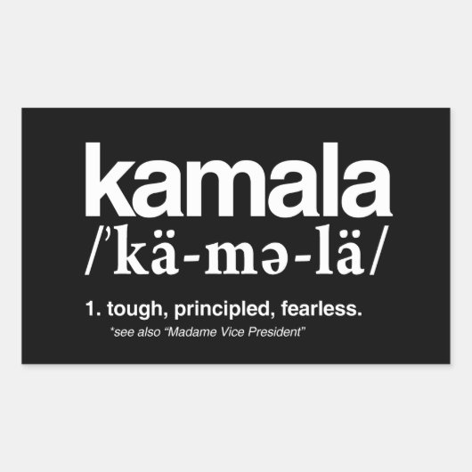 DEFINITIE VAN KAMALA RECHTHOEKIGE STICKER (Voorkant)