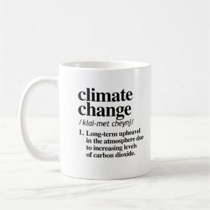 Definitie van klimaatverandering koffiemok