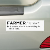 definitie van landbouwer wit bumpersticker (Op auto)