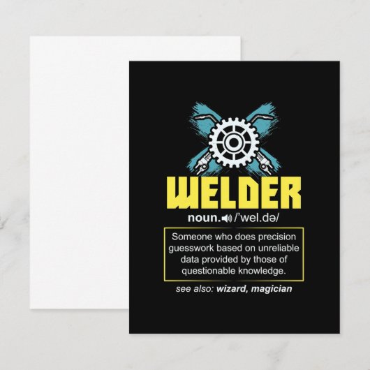 Definitie van lassen bedankkaart (Voorkant / Achterkant)