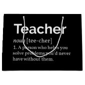 Definitie van leraar groot cadeauzakje (Voorkant)