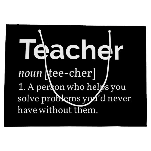 Definitie van leraar groot cadeauzakje (Achterkant)