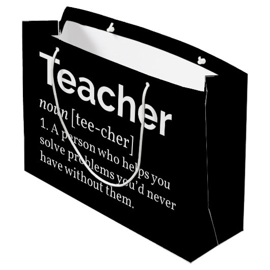 Definitie van leraar groot cadeauzakje (Achterkant Gekanteld)