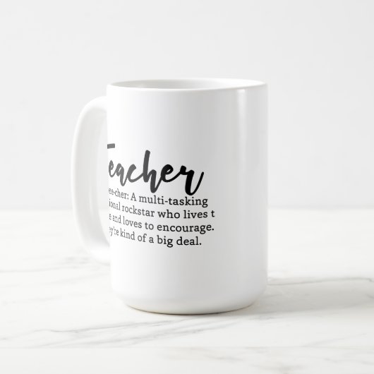 Definitie van leraar koffiemok (Voorkant links)