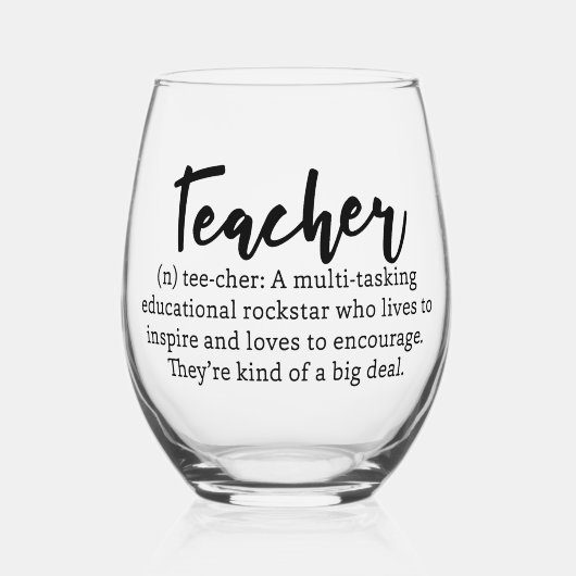 Definitie van leraar wijnglas zonder voet (Voorkant)