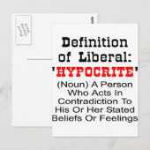 Definitie van liberaal = hypocriet briefkaart (Voorkant / Achterkant)