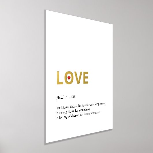 Definitie van LOVE minimale witte goud Folie Afdrukken (Laagn)