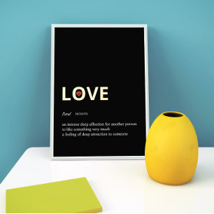 Definitie van LOVE minimale zwarte goud Folie Afdrukken