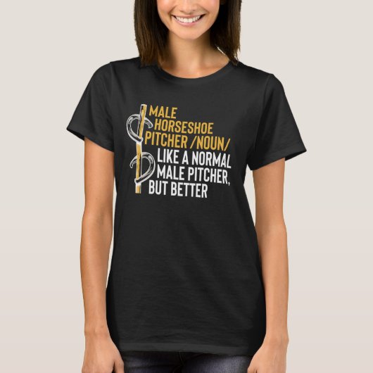 Definitie van mannelijke hoefijzerwerper t-shirt (Voorkant)