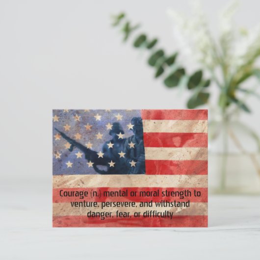 Definitie van Mannen van het Courage Army Briefkaart (Staand voorkant)