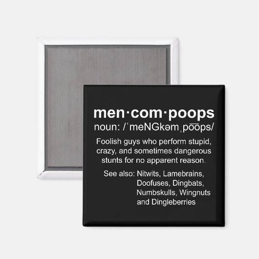 definitie van Mencompoops Magneet (Voorkant / Achterkant)