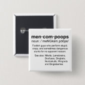 definitie van Mencompoops Vierkante Button 5,1 Cm (Voorkant /achterkant)