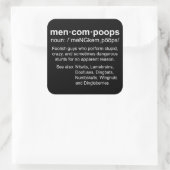 definitie van Mencompoops Vierkante Sticker (Tas)