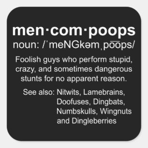 definitie van Mencompoops Vierkante Sticker