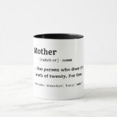 Definitie van moeder grappige humor zwarte letters mok (Midden)