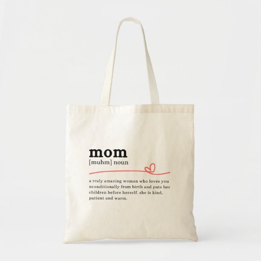 Definitie van Moeder - Minimalistisch Cadeau voor  Tote Bag (Voorkant)