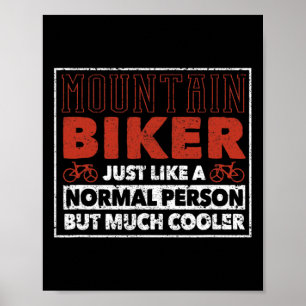 Definitie van mountainbiker Funny Cycling Mtb Down Poster