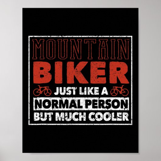 Definitie van mountainbiker Funny Cycling Mtb Down Poster (Voorkant)