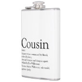 Definitie van neef/zuster citaat modern zwart-wit heupfles (Links)