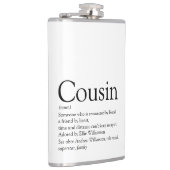 Definitie van neef/zuster citaat modern zwart-wit heupfles (Rechts)