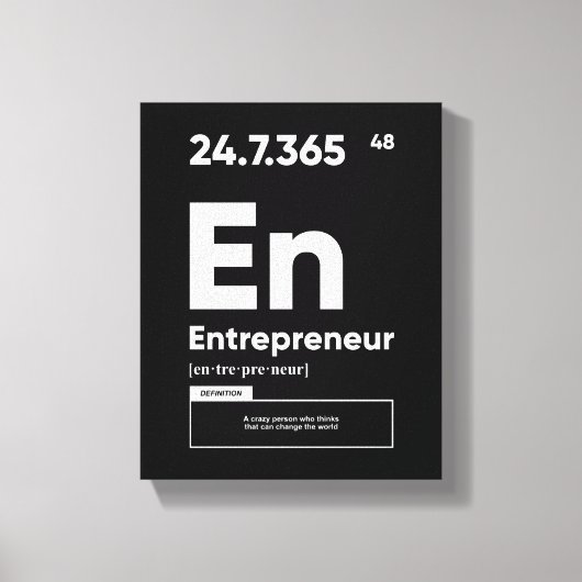 Definitie van Ondernemer | Motiverende Poster Canvas Afdruk (Voorkant)