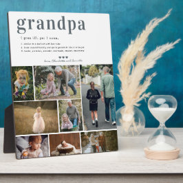 Definitie van opa | 8 foto gepersonaliseerde plaqu fotoplaat