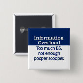 Definitie van overbelasting van informatie vierkante button 5,1 cm (Voorkant /achterkant)