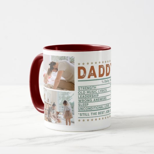 Definitie van papa donkerrood aangepaste foto Mok (Voorkant links)