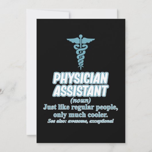 Definitie van Physician Assistant PA Geneeskunde S Kaart (Voorkant)