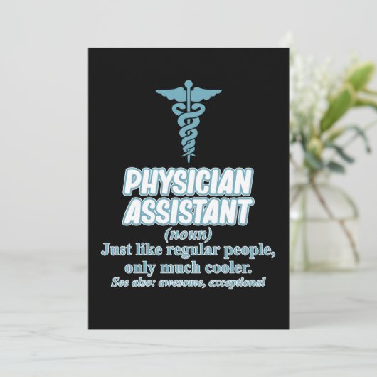 Definitie van Physician Assistant PA Geneeskundest Kaart (Staand voorkant)