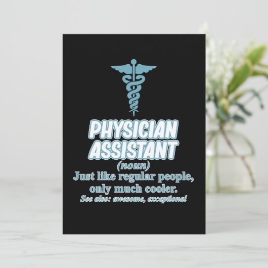 Definitie van Physician Assistant PA Geneeskundest Kaart (Staand voorkant)