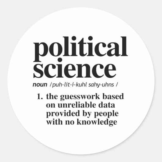 definitie van politicologie ronde sticker (Voorkant)