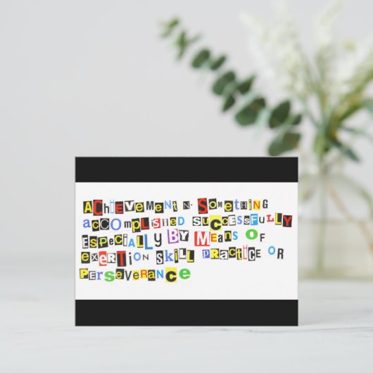 Definitie van prestatie briefkaart (Staand voorkant)