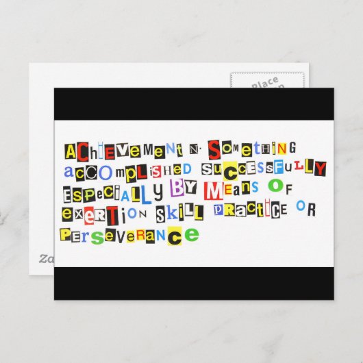 Definitie van prestatie briefkaart (Voorkant / Achterkant)