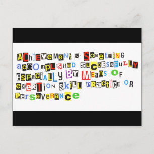 Definitie van prestatie briefkaart