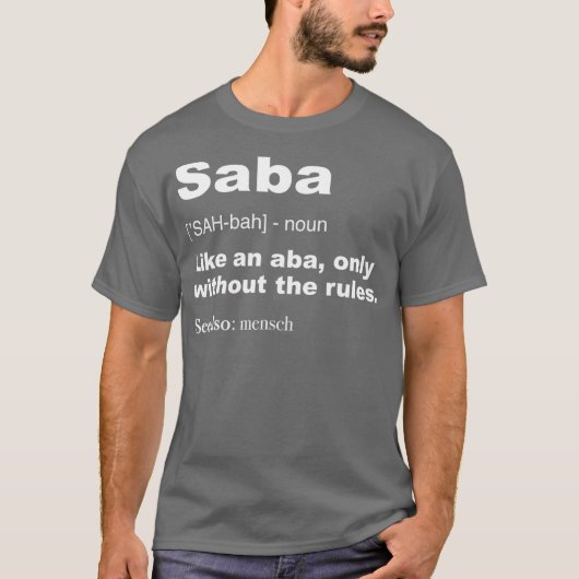 Definitie van Saba Funny Hebrew Grandpa Gifts T-shirt (Voorkant)