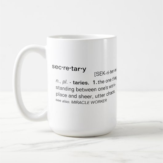 Definitie van secretaris Funny Mug Koffiemok (Links)