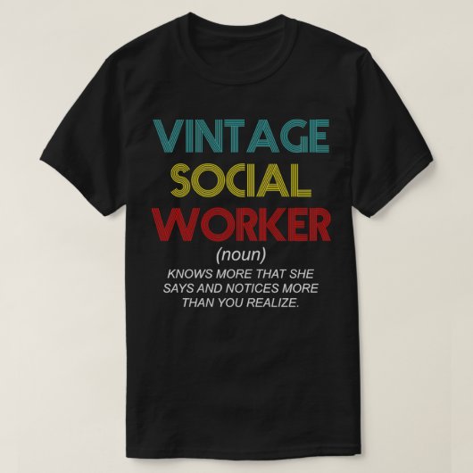 Definitie van sociaal werker t-shirt (Design voorkant)