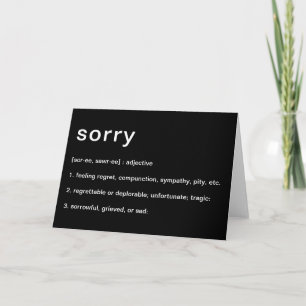 Definitie van sorry kaart