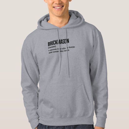 Definitie van Steenwerker - Grappige Heren Hoodie (Voorkant)