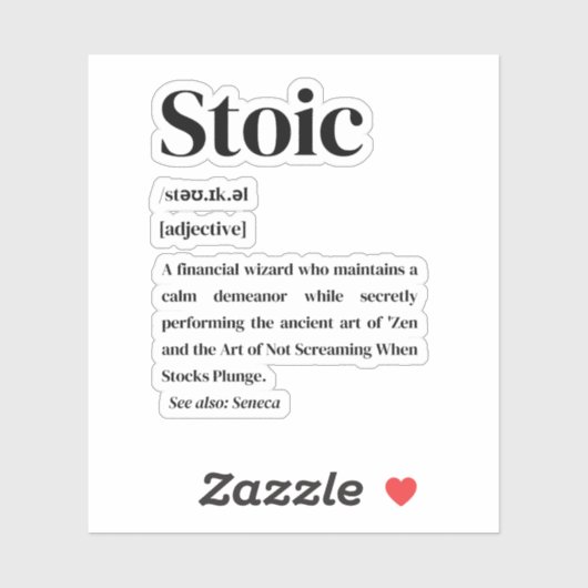 definitie van stoïcijnse handel sticker (Vel)