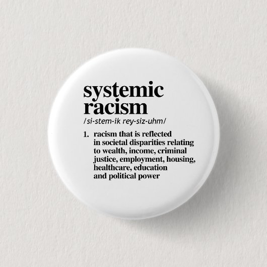 Definitie van Systematisch Racisme Ronde Button 3,2 Cm (Voorkant)