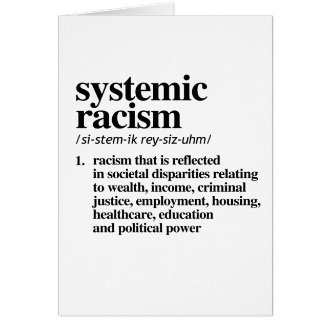 Definitie van systemisch racisme (Voorkant)