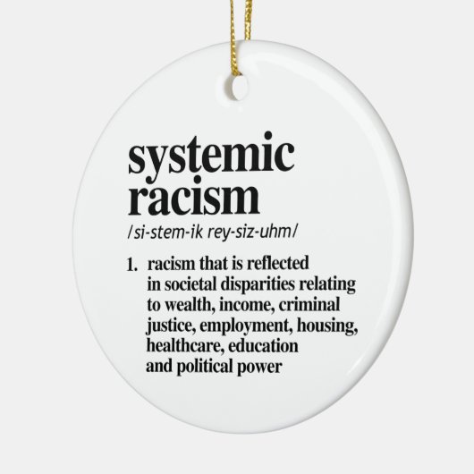 Definitie van systemisch racisme keramisch ornament (Links)