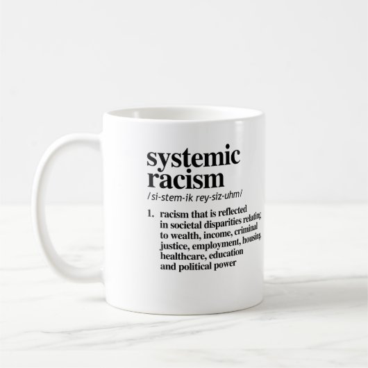 Definitie van systemisch racisme koffiemok (Links)